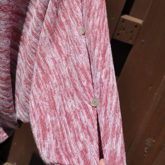 Anthropologie Pink Button Down Sleeves Dolman Sweater Size Medium - Picture 5 of 7